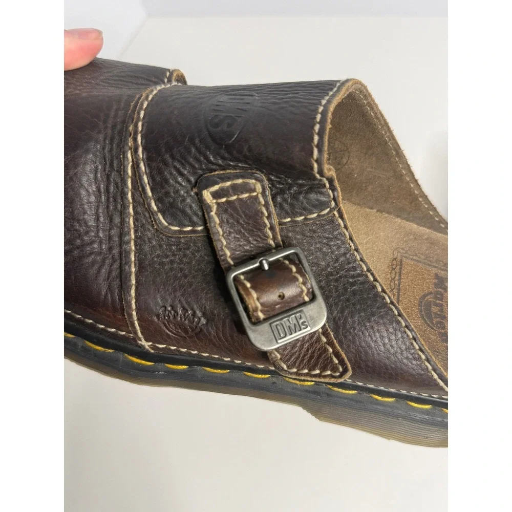 Dr. Martens Mens Brown Leather Buckle Slide Sandals AirWair 11 UK 12 US